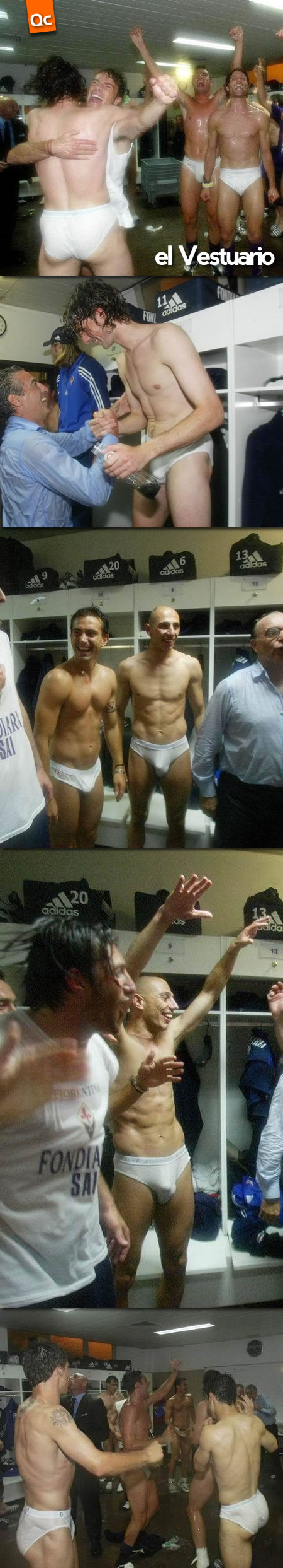 Futbolistas en el Vestuario