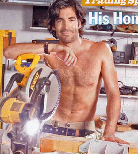 He's pretty cute for a guy with a circular saw!