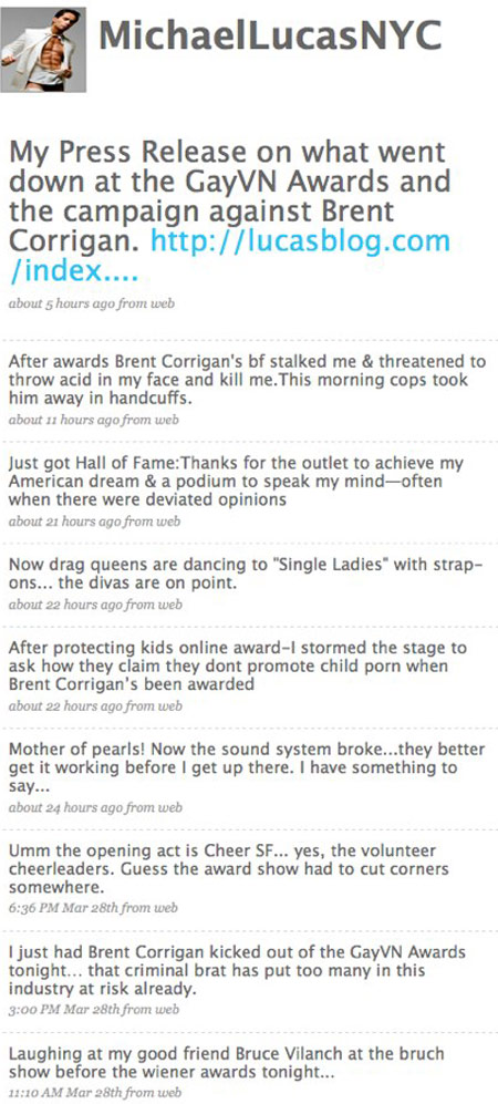 BREAKING: Michael Lucas Twitters GayVN Run-In With Brent Corrigan's Boyfriend