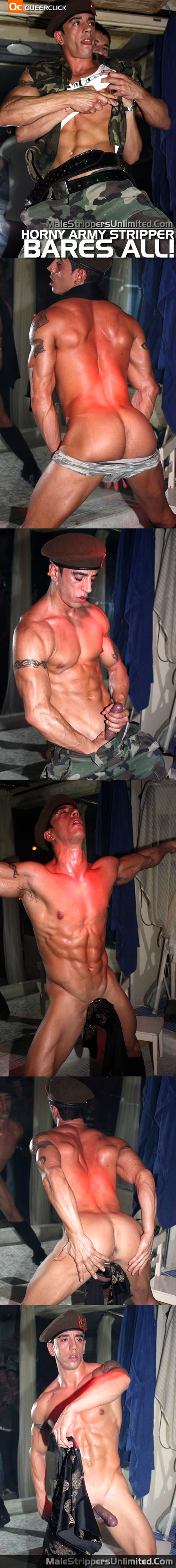 Male Strippers Unlimited: Horny Army Stripper Bares