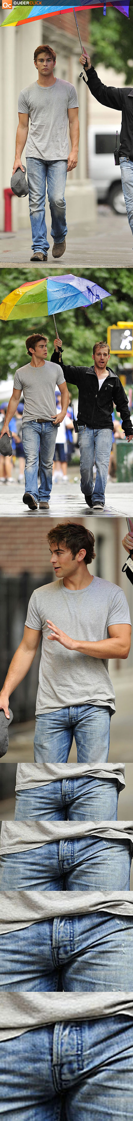 Chace Crawford Has An Umbrella Slave, Bulge