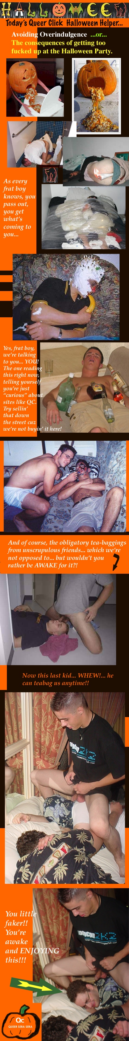 Halloween party teabag teabagging drunk