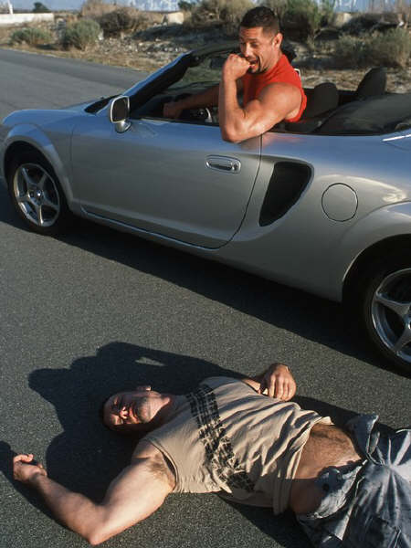 Blake Harper in a car