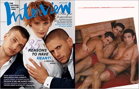 Bel Ami guys modelling in Interview magazine