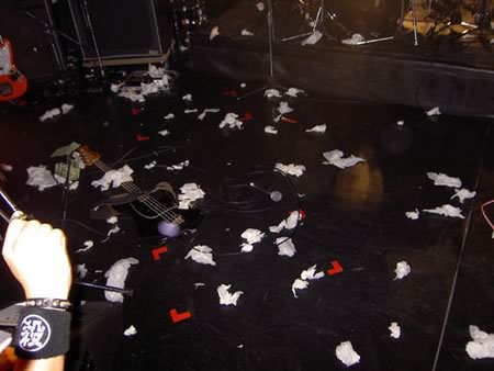 Sticky tissues are left behind as souvenirs