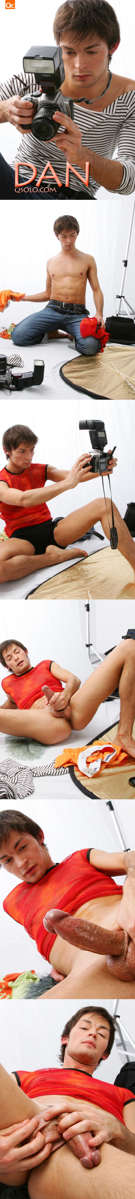 a man a tripod and a dildo