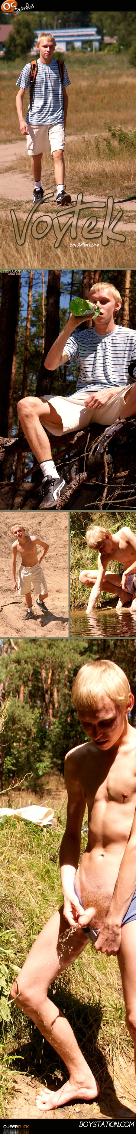 naked and hard by the stream