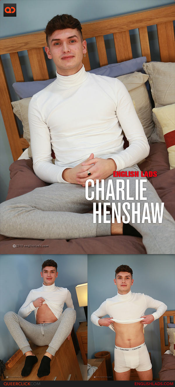 English Lads: Charlie Henshaw - Young Straight Footballer Shows off his Lean Body and Rock Hard Uncut Cock