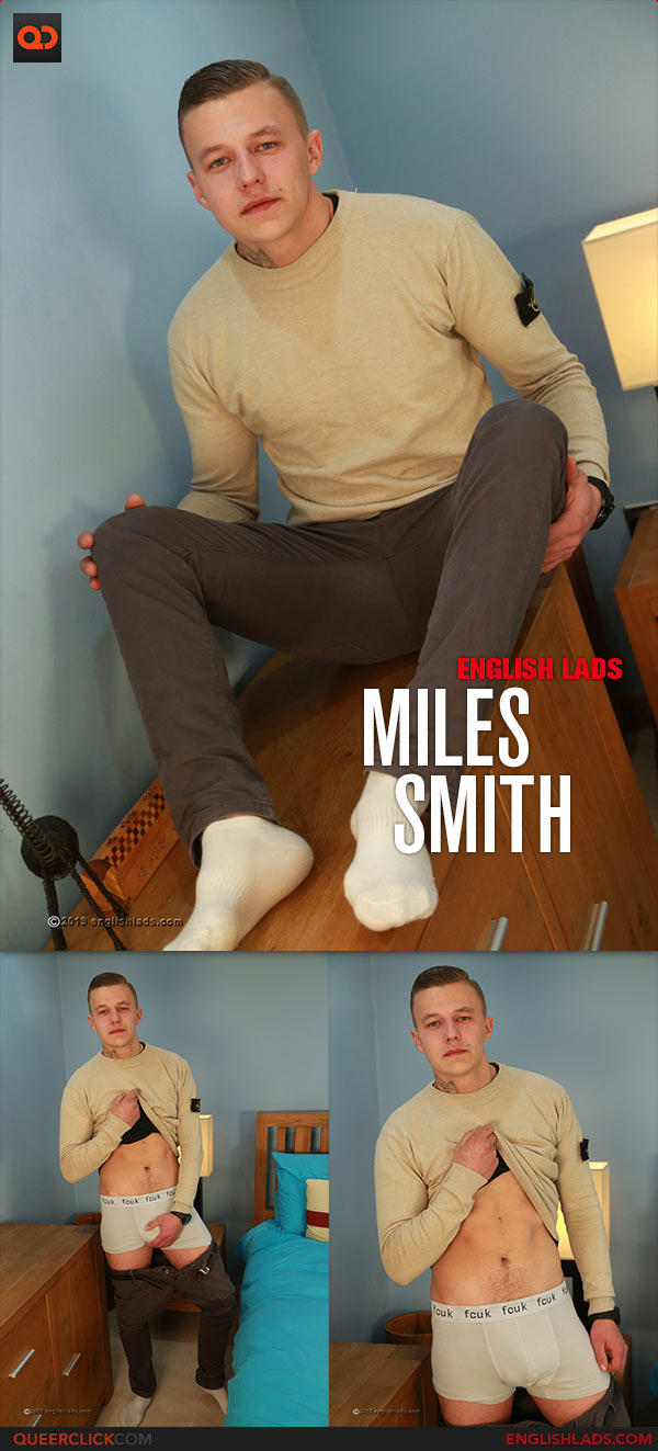 English Lads: Miles Smith - Young MMA Expert Shows off his Big Uncut Cock