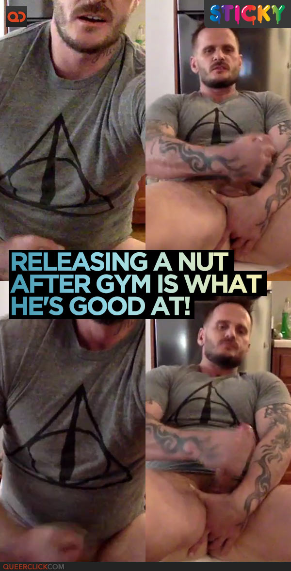Releasing A Nut After Gym Is What He's Good At!