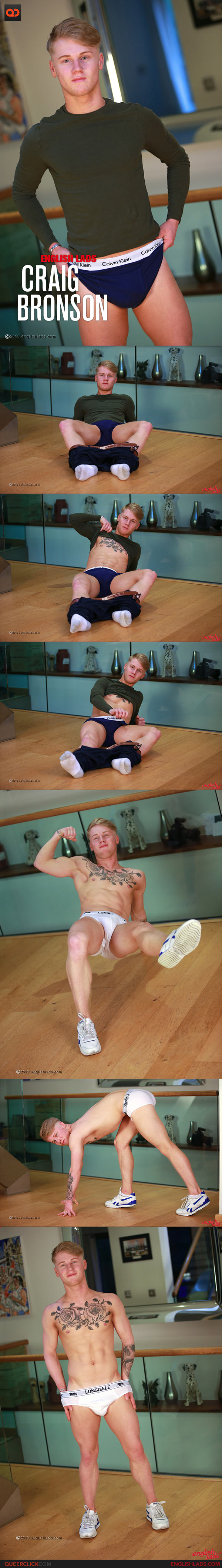 English Lads: Craig Bronson - Blond Young Personal Trainer Shows us his Big Uncut Cock!