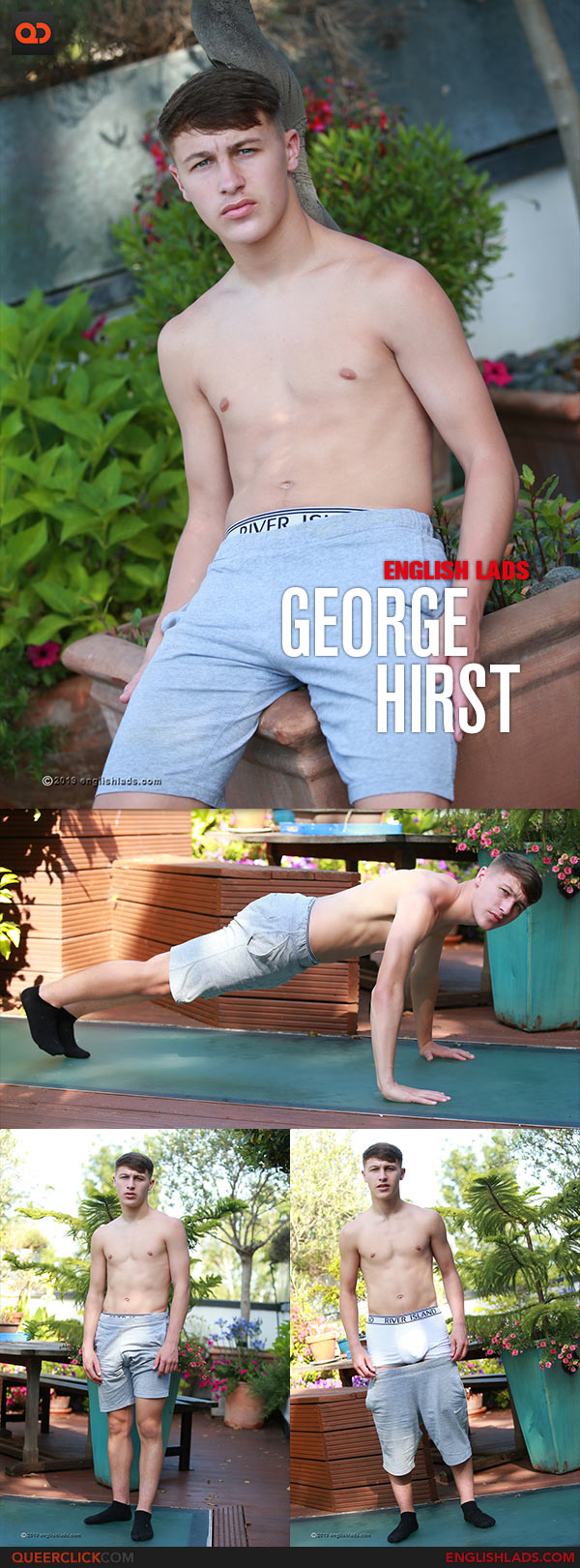 English Lads: George Hirst - Young Straight Footballer Shows us his Lean and Toned Body and Big Uncut Cock