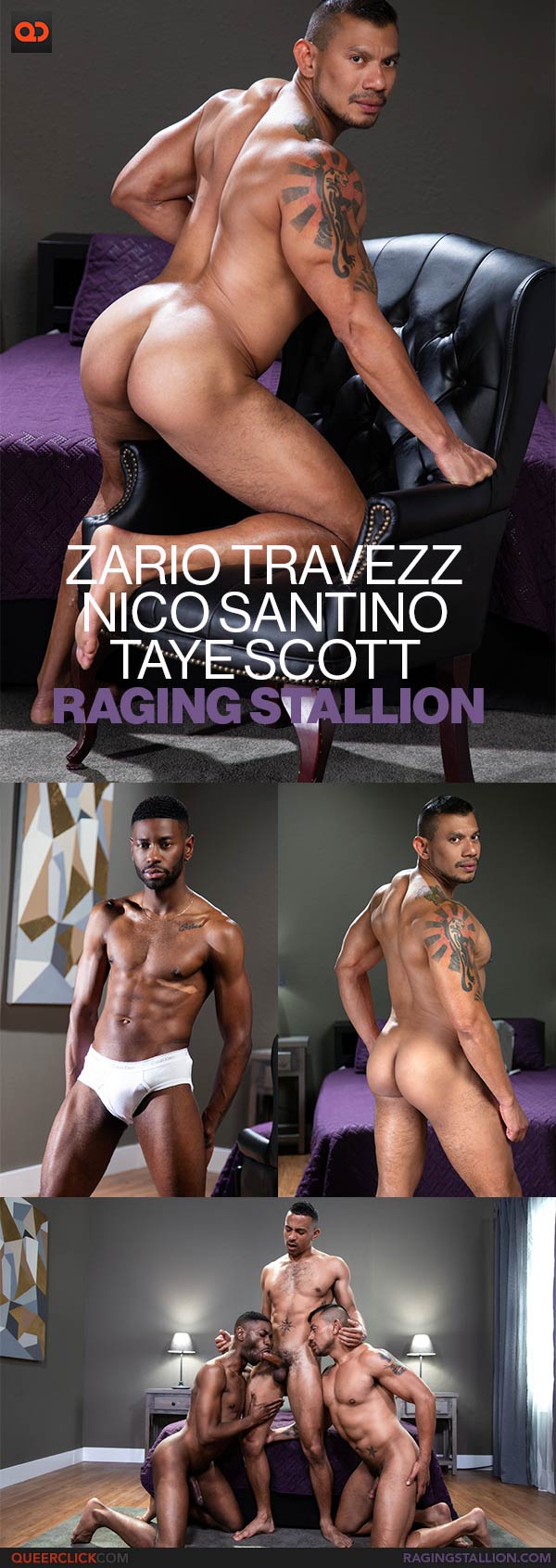 Raging Stallion: Zario Travezz, Nico Santino and Taye Scott