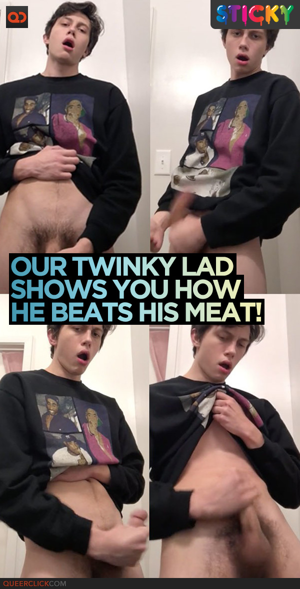 Our Twinky Lad Shows You How He Beats His Meat!