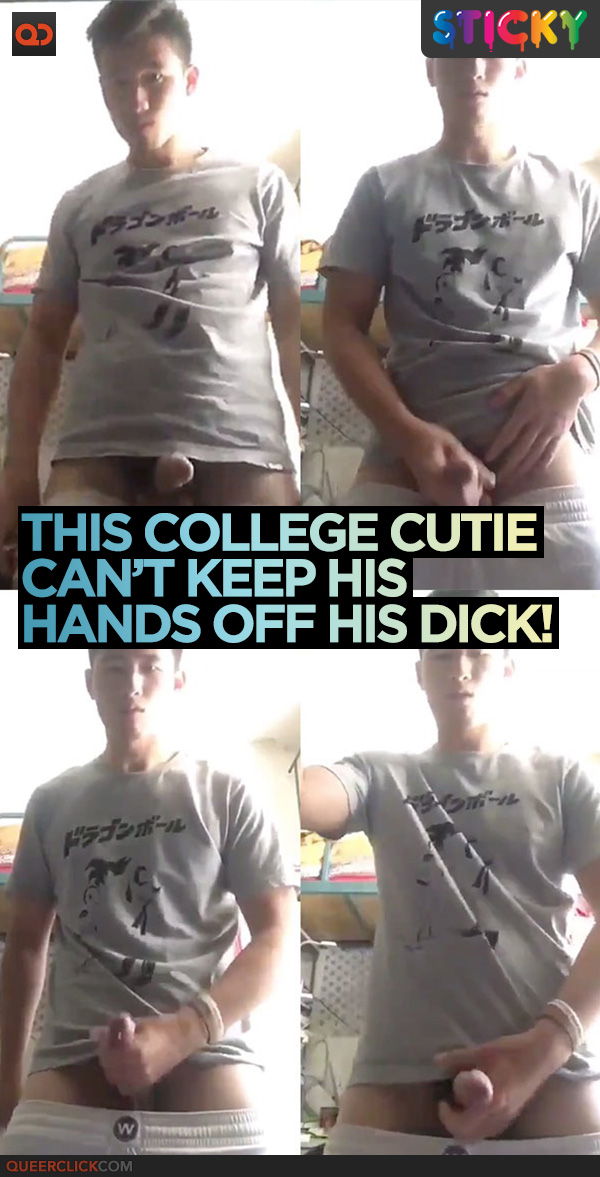 This College Cutie Can't Keep His Hands Off His Dick!