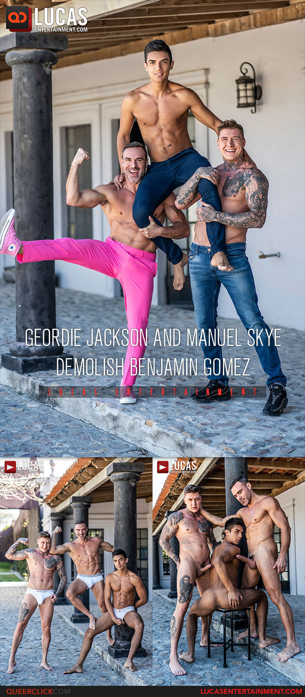 Lucas Entertainment: Geordie Jackson, Manuel Skye and Benjamin Gomez - Bareback Threesome