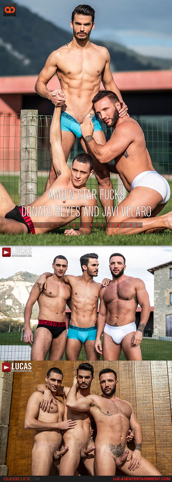 Lucas Entertainment: Aaden Stark, Donato Reyes and Javi Velaro - Bareback Threesome