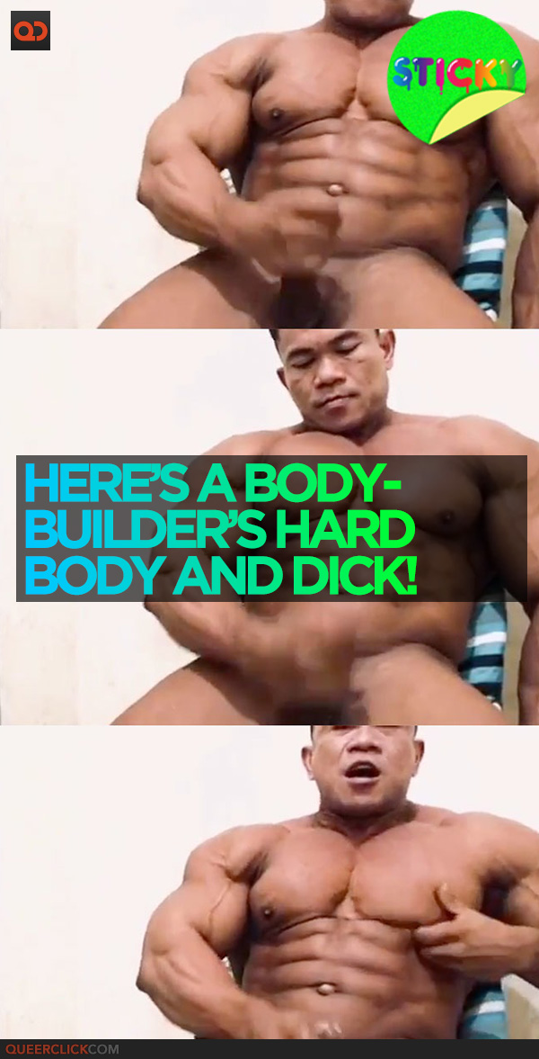 Here's A Bodybuilder's Hard Body And Dick!