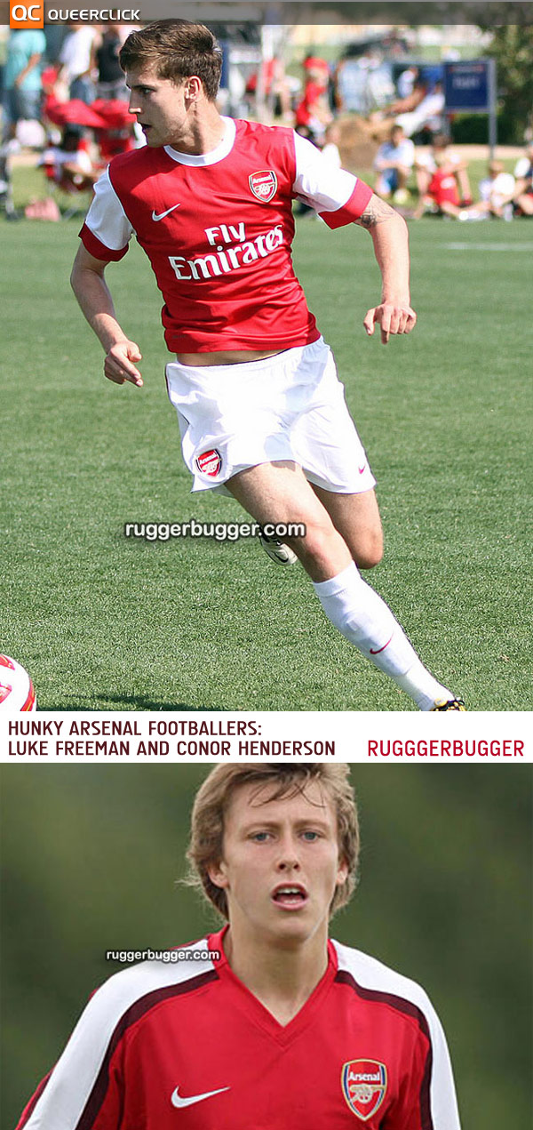 Hunky Arsenal footballers Luke Freeman and Conor Henderson at Ruggerbugger