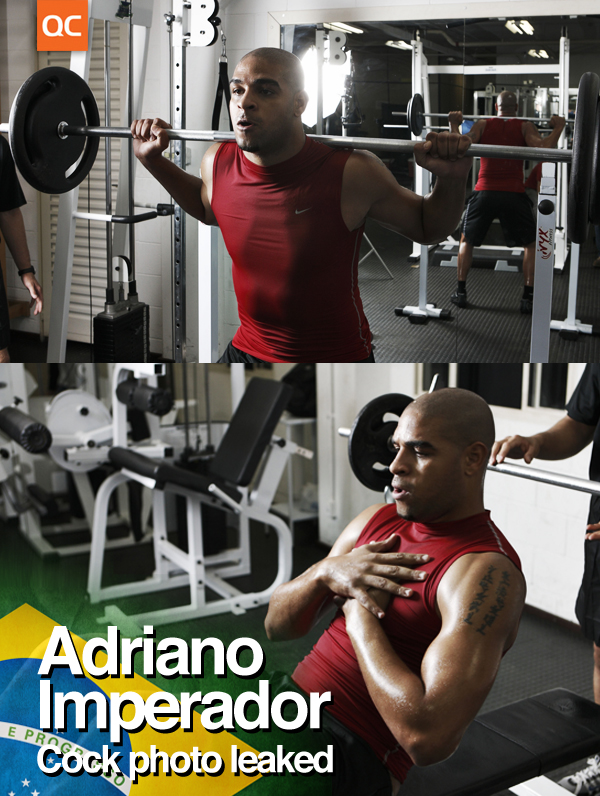 Brazilian footballer Adriano Imperador cock photo leaked!