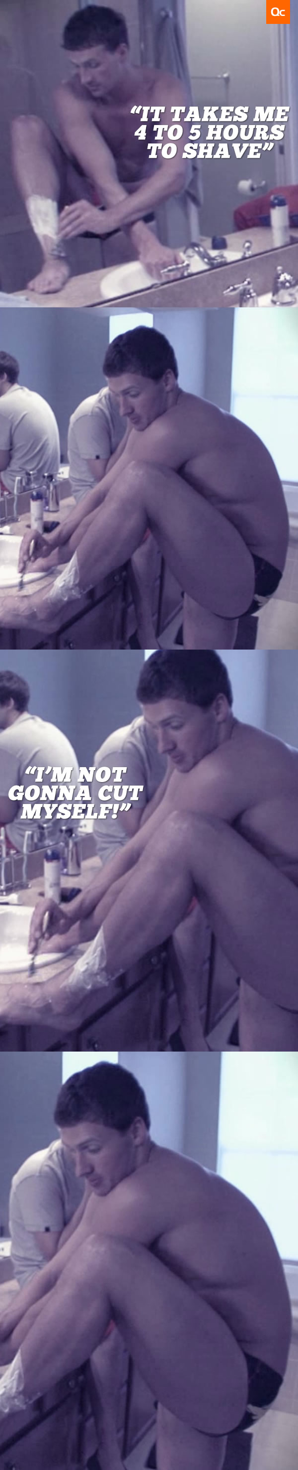 Ryan Lochte Shaving With Gold-Plated Razors