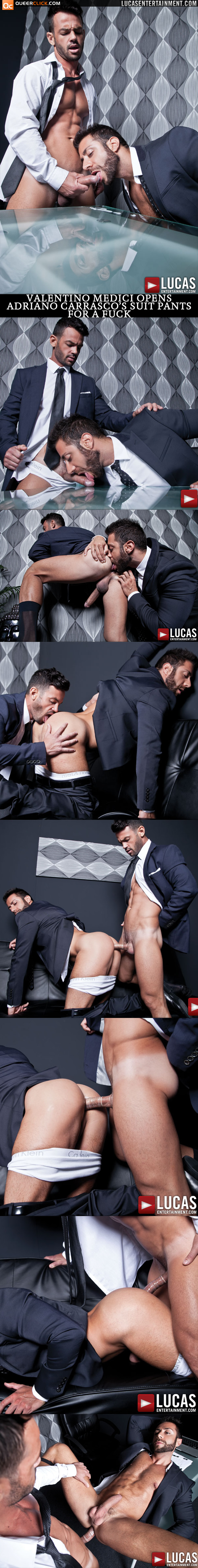 Lucas Entertainment VALENTINO MEDICI OPENS ADRIANO CARRASCO'S SUIT PANTS FOR A FUCK