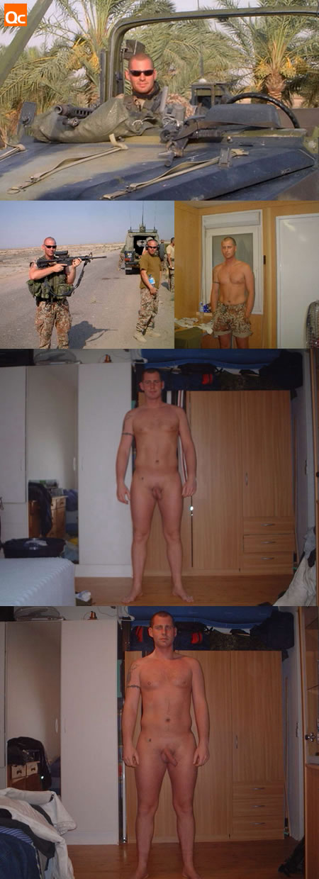 A Danish soldier strips for his girlfriend