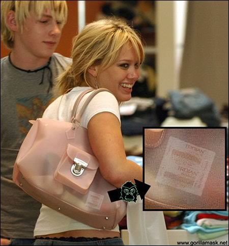 Hillary Duff didn't forget her rubber!