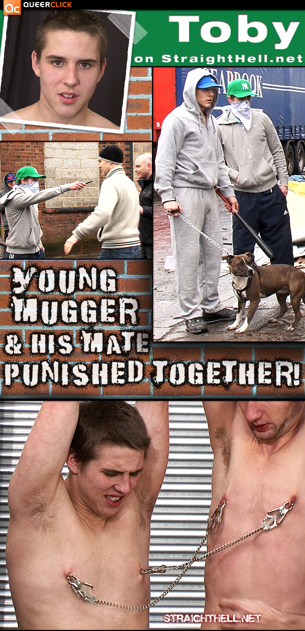 Mugger and His Mate Punished Together at StraightHell