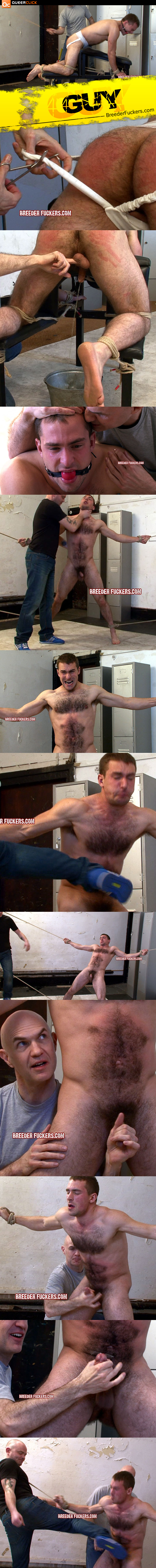 Hairy Man Milked Like a Beast at BreederFuckers