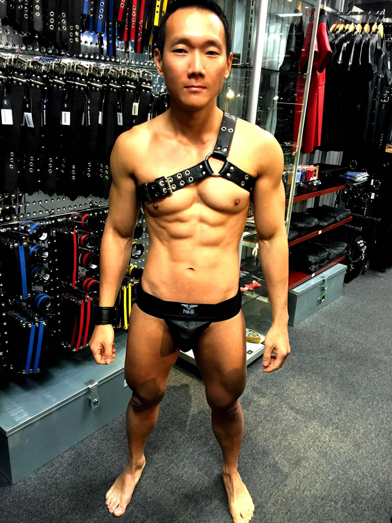 Kim Tien in Leather Gear