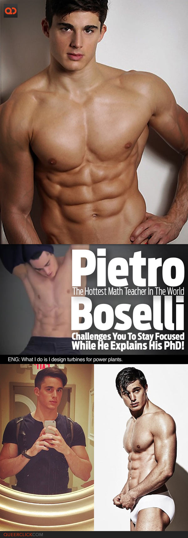 Pietro Boselli, The Hottest Maths Teacher In The World, Challenges You To Stay Focused While He Explains His PhD!