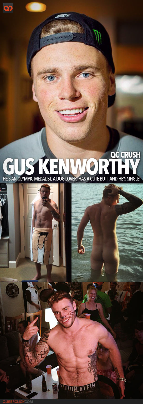 QC Crush: Gus Kenworthy, He's An Olympic Medalist, A Dog Lover, Has A Cute Butt And He's Single!