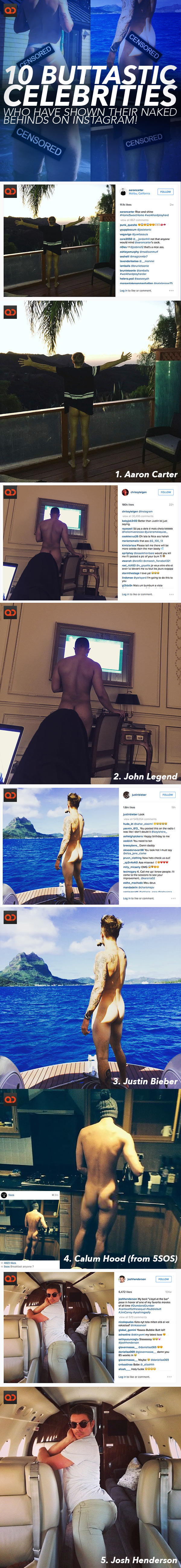 Ten Buttastic Celebrities Who Have Shown Their Naked Behinds On Instagram! Who's Your Favourite?