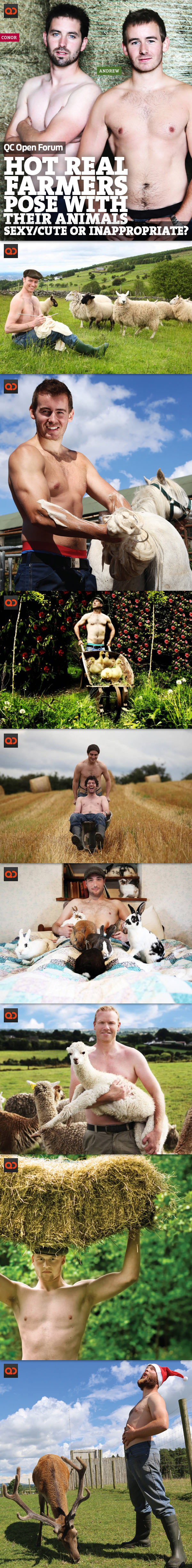 QC Open Forum: Hot Real Farmers Pose With Their Animals - Sexy/Cute Or Inappropriate?