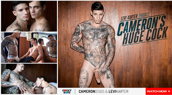 CockyBoys: Cameron Diggs Facefucks Levi Karter