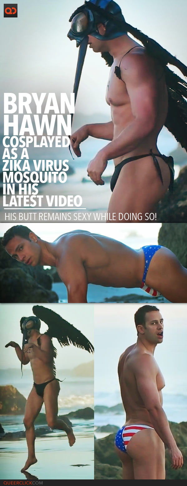 Bryan Hawn Cosplayed As A Zika Virus Mosquito In His Latest Video, His Butt Remains Sexy While Doing So!