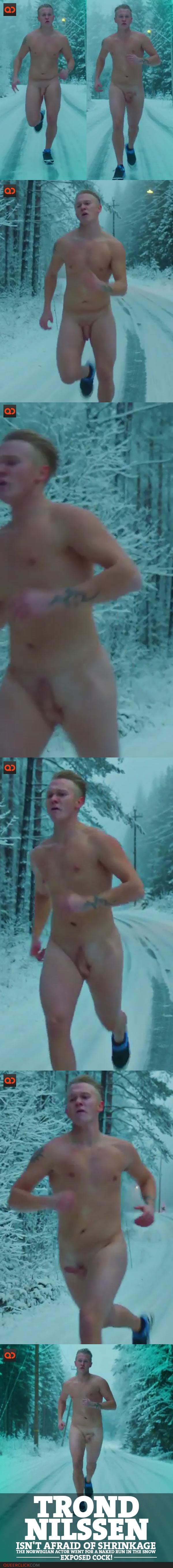 Trond Nielssen Isn't Afraid Of Shrinkage, The Norwegian Actor Went For A Naked Run In The Snow - Exposed Cock!