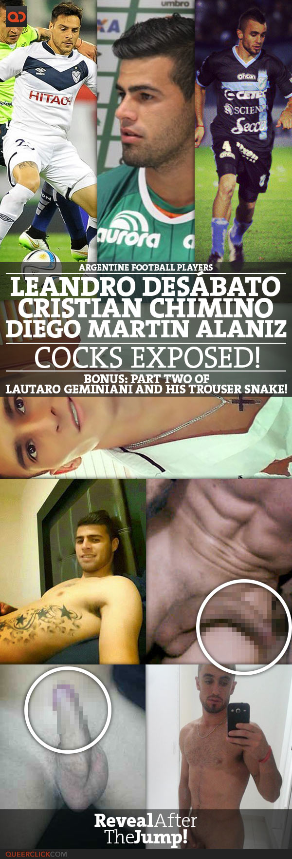 Argentine Football Players Leandro Desábato, Cristian Chimino And Martin Alaniz Cocks Exposed - Bonus: Part Two Of Lautaro Geminiani And His Trouser Snake!