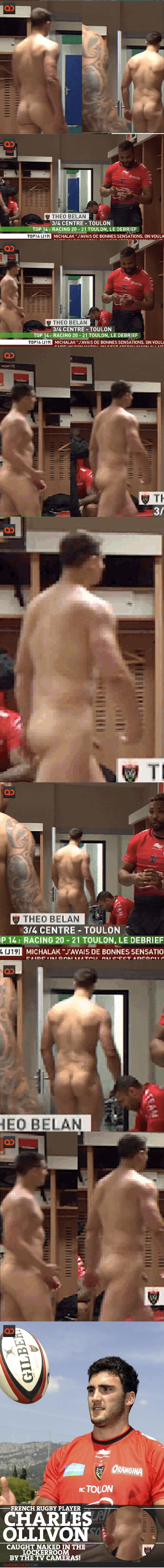 French Rugby Player Charles Ollivon Caught Naked In The Locker Room By The TV Cameras!