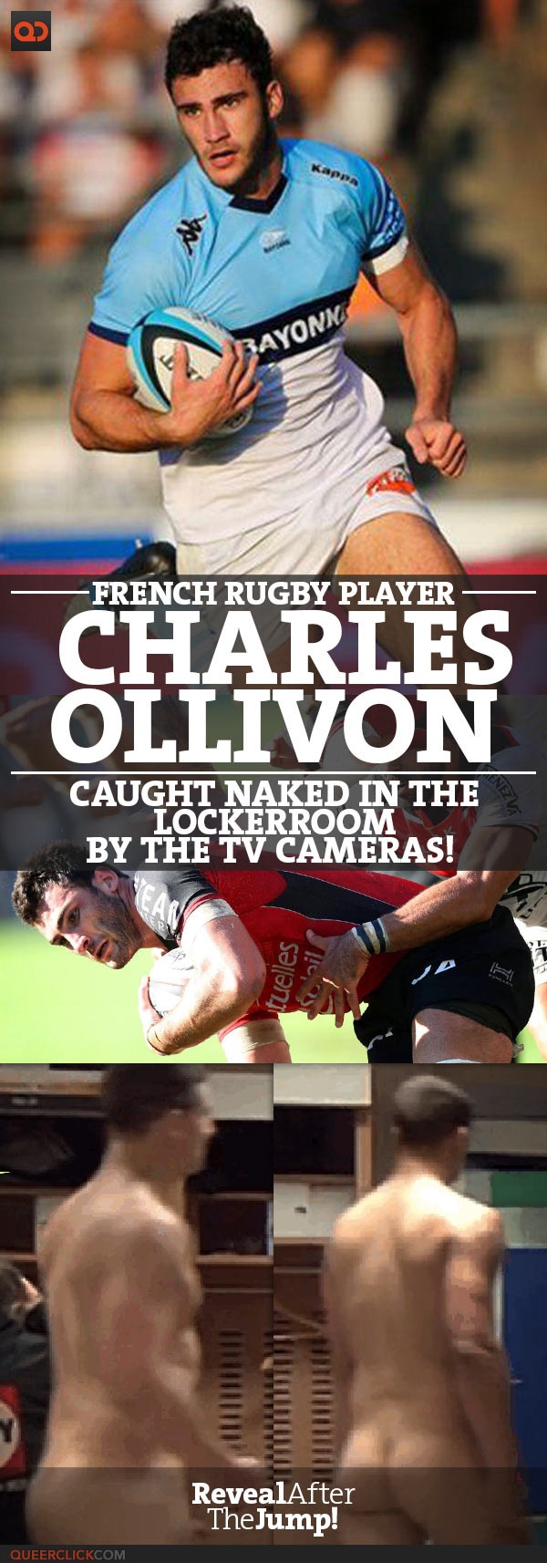 French Rugby Player Charles Ollivon Caught Naked In The Locker Room By The TV Cameras!