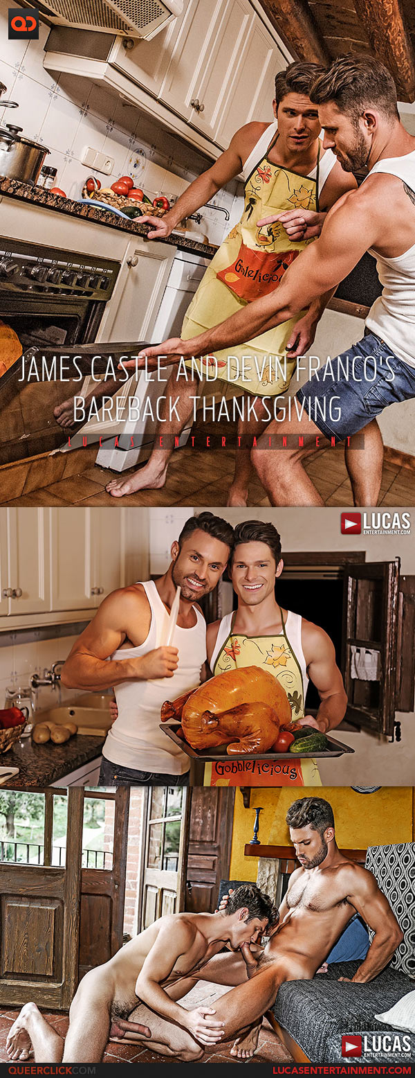 Lucas Entertainment: Davin Franco and James Castle - Thanksgiving Bareback Fuck