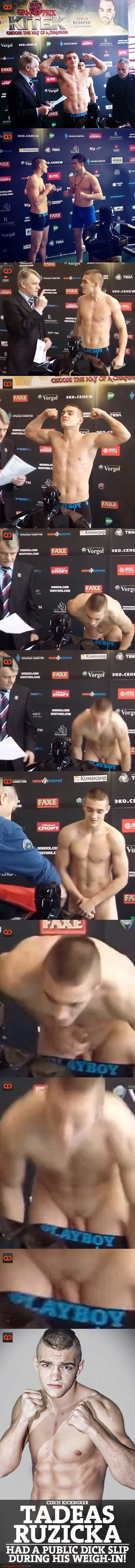 Tadeas Ruzicka, Czech KickBoxer, Had A Public Dick Slip During His Weigh-in!