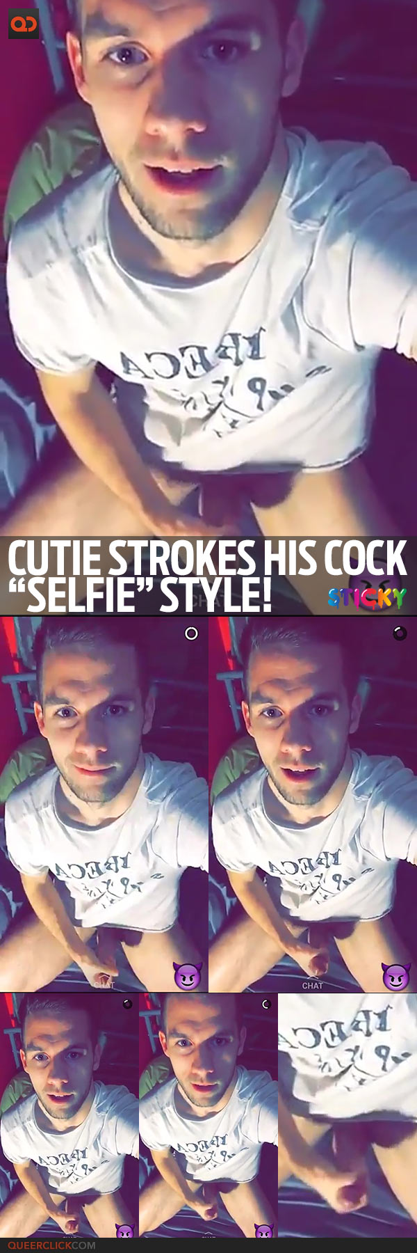Cutie Strokes His Cock “Selfie” Style!