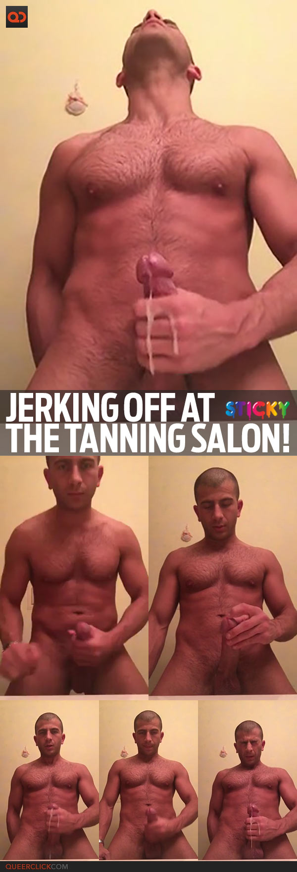 Jerking Off At The Tanning Salon!