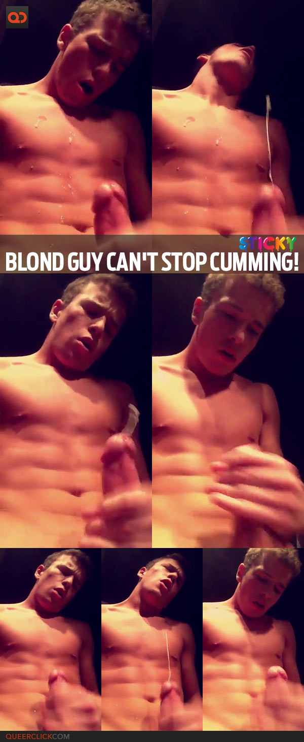 Blond Guy Can't Stop Cumming!
