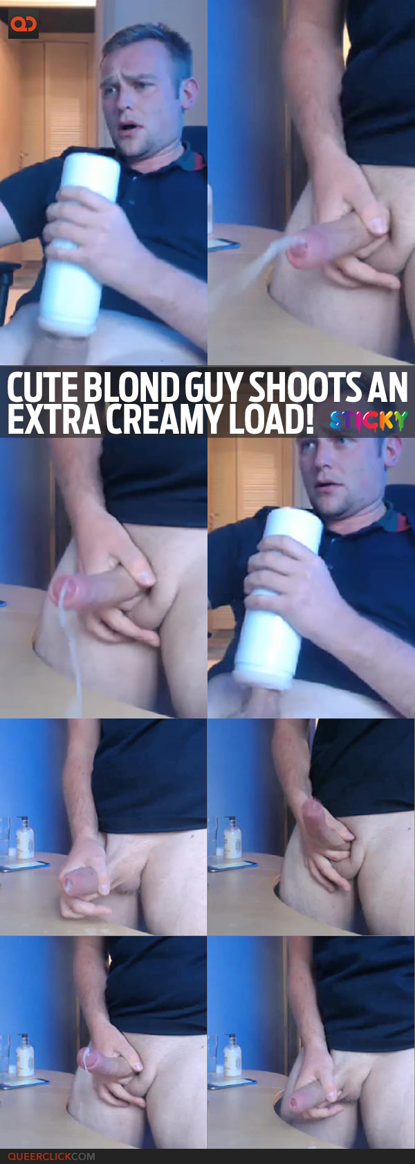 Cute Blond Guy Shoots An Extra Creamy Load!