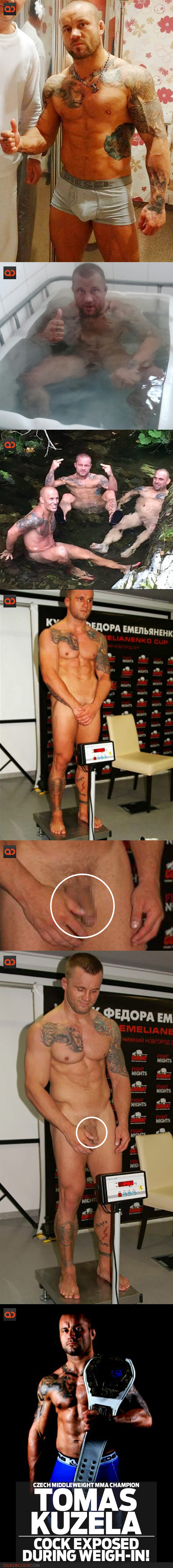 Tomáš Kužela, Czech Middleweight MMA Champion, Cock Exposed During Weigh-In!