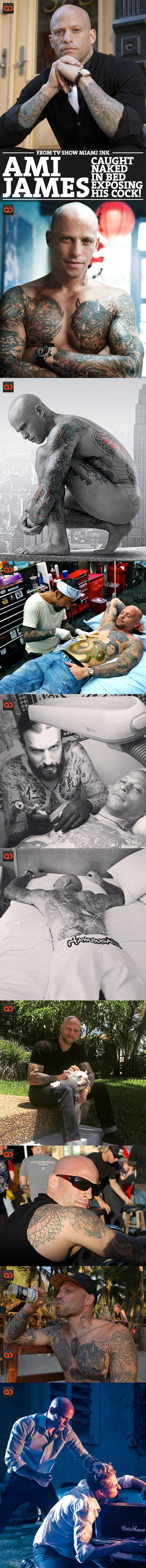 Ami James, From TV Show Miami Ink, Caught Naked In Bed Exposing His Cock!