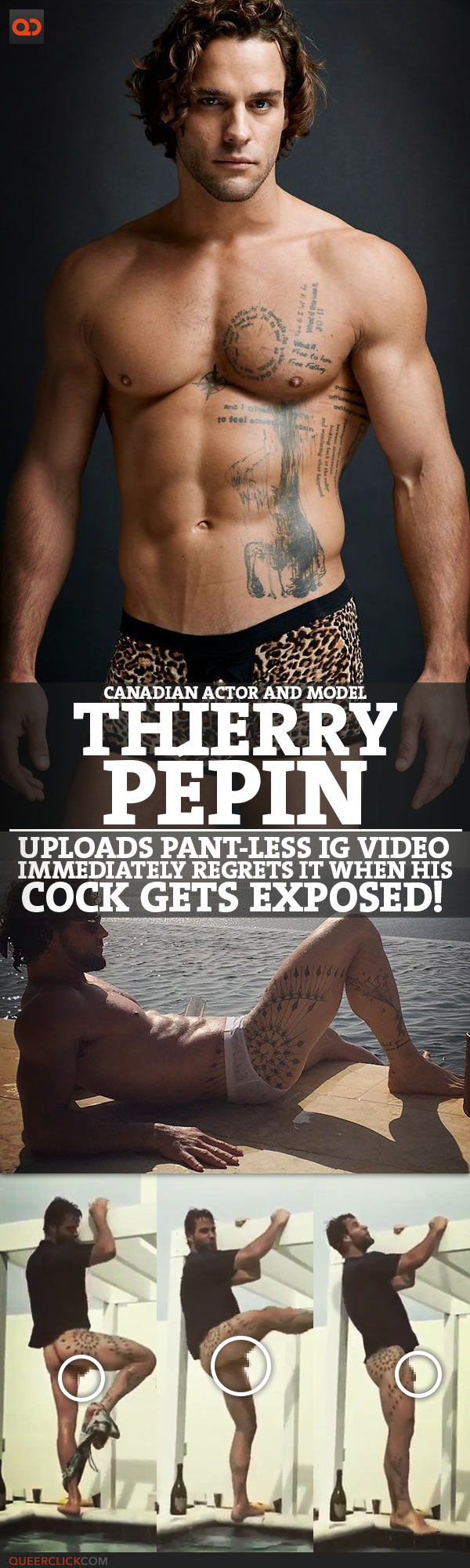 Thierry Pépin, Canadian Actor And Model, Uploads Pant-Less IG Video - Immediately Regrets It When His Cock Gets Exposed!
